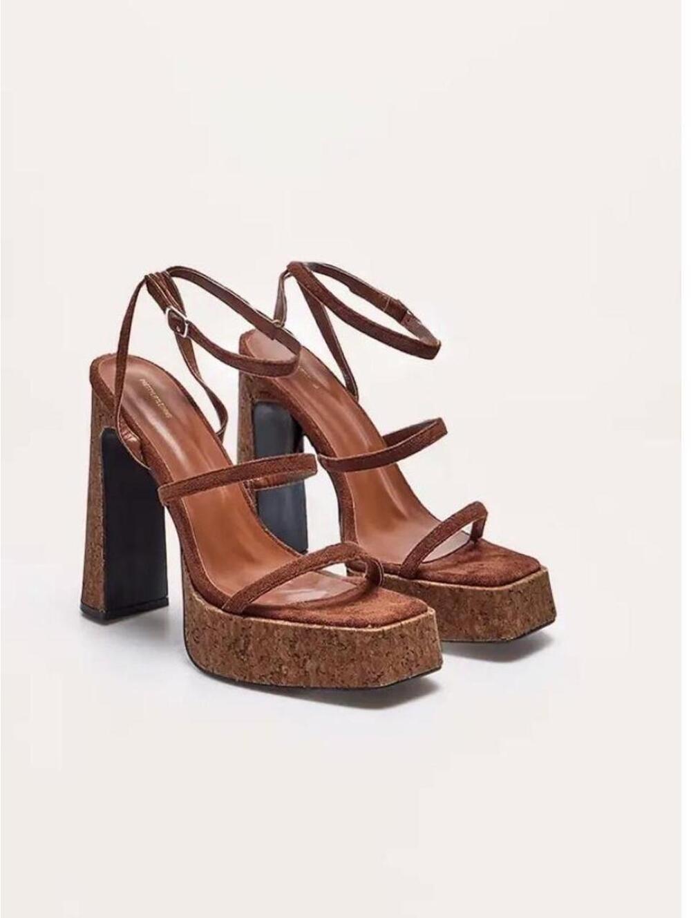 Pretty little thing platform cork heel